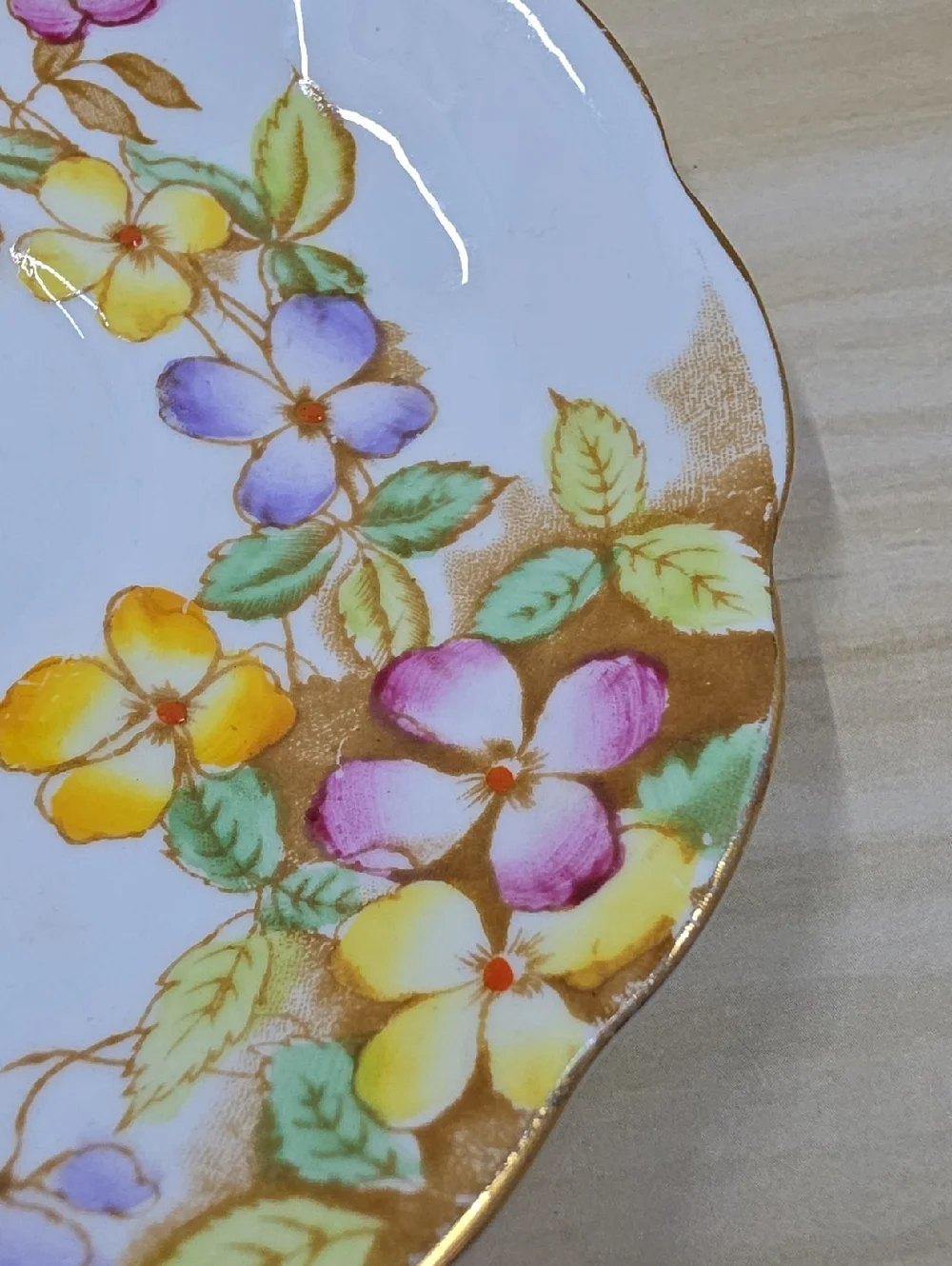 Royal Albert Clematis Pattern Footed Cup and Saucer Hand Painted England